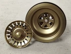 Signature Hardware 3-1/2" Kitchen Sink Basket Strainer Matte Gold Finish Open. Price: $24.99.