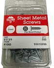 Hillman Sheet Metal Screws 41060 Steel Pan Head - Phillips #8 X 3/4" 100PK New. Price: $12.80.