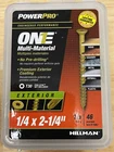 Hillman Power Pro One Multi Material 1/4X2 Screws New. Price: $13.00.