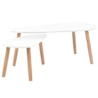 Vidaxl Coffee Table Set 2 White Solid Pinewood, Mdf Medium Durable. Price: $169.99.