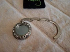 Folding Purse Hook Womens Shoulder Handbag Table Hanger Rhinestones Pre-owned. Price: $6.36.