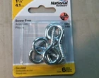 National Hardware N119-263 1-5/8" Screw Eyes, 6PCS. Free Shipping New. Price: $10.00.