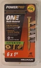 Power Pro One Screws, Flat Head, Exterior, 6"X 1", #116782, 40PCS New. Price: $10.99.
