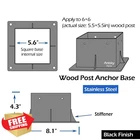 Antsky 6X6" Post Stainless Steel Flange Anchor Base 4 Pack New. Price: $198.99.