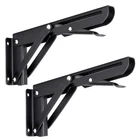 Sumnacon Sturdy Folding Shelf Brackets - Heavy Duty Black Metal Triangle Table New. Price: $17.44.