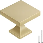 30 Pack Gold Square Cabinet Knobs Brushed Brass Kitchen Zinc Alloy New. Price: $101.99.
