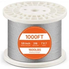Vevor T316 Stainless Steel Cable 1/8" 7X7 Wire Rope 1000 Ft Railing New. Price: $132.90.