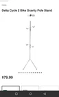 Delta Cycle Two Bike Gravity Pole Stand Garage, 2 Storage Rack, No Drilling Used. Price: $50.00.