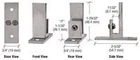 C.r. Laurence EH51 Crl Brushed Nickel Long Leg Set Screw Clamp For 1/4" To 5/16 New. Price: $25.00.