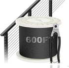 600FT 1/8" Black Deck Railing Cable T316 Stainless Steel For 7X7 Strands New. Price: $157.00.