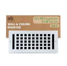 Empire Register Co, Vent Cover - 4X10 Inch, Square Design, White Finish Open. Price: $29.00.