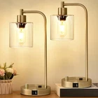 Lynnoland Set Of 2 Industrial Table Lamps With Usb C+a Ports Outlet, Bras... New. Price: $86.34.