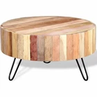 Vidaxl Coffee Table With Iron Legs, 27.6'' X15.0'', Solid Reclaimed Wood, Beige New. Price: $220.99.