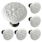 Biaungdo 6 Pcs White Ceramic Kitchen Cabinet Knobs And Pulls, Retro New. Price: $12.37.