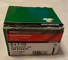Hillman Stainless Steel Flat Phillips X 1- 1/2 Metal Screws 100 Count 823470 New. Price: $12.00.