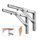 2PCS Folding Shelf Brackets Heavy Duty Stainless Steel Collapsible Open. Price: $15.00.