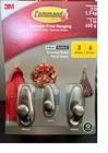 3M Command Damage-free Medium Small Brushed Nickel Metal Hooks 6 Strips New. Price: $12.99.