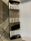 6PK Goo-ki Antique Brass Cabinet Pulls, Double Hole CENTERS(11.4''/12.6'') Open. Price: $29.99.