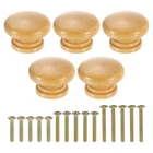 Uxcell 5PCS Round Wood Drawer Knob, 1.57" 1.1", Color New. Price: $14.05.
