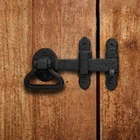 Renovators Supply Door Latch 6.4" Wrought Iron Black Gate Garage Lock. Price: $37.99.