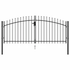Fence Gate Patio Garden With Spike Top Steel Black Double Door Vidaxl New. Price: $249.99.