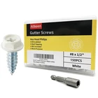 Allkeen 1/2" Self-tapping Gutter Screws White Painted #8X1/2'', New. Price: $11.39.