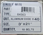 Sungold Premium Quality Sanding 3"X21" 40 Grit Portable Sander Paper Open. Price: $14.99.