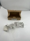 Box Of 4 Taozun Stainless Steel Towel Hooks With Adhesive Back, Silver Open. Price: $17.99.