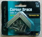 Ultra Hardware 1-1/2" 38MM Dicromato Zinc Steel Corner Braces 4 Pack New. Price: $8.99.
