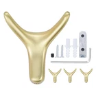 4 Pcs Brushed Gold Cow Head Towel Hooks Creative Coat Robe Wall Heavy Duty New. Price: $26.91.