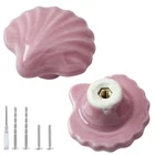 Qjaiune 2PCS Ceramic Cabinet - Pink Drawer Knobs, Shell Shaped Dresser ... New. Price: $10.00.