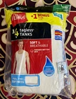 Hanes Men Tagless Tank Undershirt Xl 4-PACK White Rib Cotton 372DV7 New. Price: $18.00.