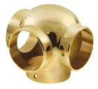 Ball Side Outlet Tee Railing Component For 1.5" Tubing Polished Brass Finish New. Price: $45.82.