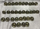 32 Vintage Antique Brass Bullseye Drawer Knobs Cabinet Pulls Taiwan B14 Used. Price: $35.00.