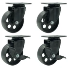 Factorduty 4 All Black Metal Swivel Plate Caster Wheels W/brake Lock Heavy Du... New. Price: $112.11.