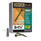 Hillman Deck Plus NO.8 1-1/4" Green Star Flat Head Exterior Screws 1LB New. Price: $32.08.
