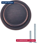 Amazon Basics Straight Top Ring Cabinet Knobs, 1.25-INCH Diameter, Oil Rubbed Br New. Price: $23.78.