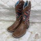 Ariat Aztec Round Up Willow Cowboy Boot Square Toe 8B Womens Leather Pulltab Pre-owned. Price: $100.00.