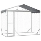 Outdoor Kennel With Roof Doghouse Cage Silver Galvanized Steel Vidaxl New. Price: $214.99.