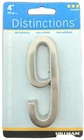 New: Hillman Distinctions #9 843289 4" Brushed Nickel House Number Metal Address. Price: $6.75.