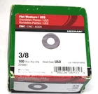 Hillman Flat Washers Zinc Plated 3/8" 270061 Stainless Steel 100 Pack New. Price: $23.89.