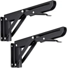 Sumnacon Sturdy Folding Shelf Brackets - Heavy Duty Black Metal Triangle Table New. Price: $19.90.