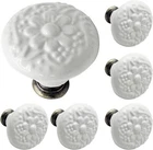 Biaungdo 6 Pcs White Ceramic Kitchen Cabinet Knobs, Retro New. Price: $18.65.
