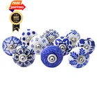 Royal Kraft Vintage Blue Hand Painted Ceramic Pull Knobs Set Of 10, SKNOB002 New. Price: $22.99.