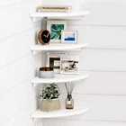 Forbena White Corner Floating Shelves Wall Set Of 4, Rounded New. Price: $37.94.