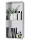 Qeke - Stainless Steel Shower Niche 24" X 12", No Tile Needed Wall Double Open. Price: $46.95.