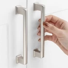 10 Pack 5 Inch Hole Centers Solid Cabinet Pulls Brushed Nickel Drawer Handles Open. Price: $30.00.