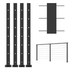 Muzata 4-PACK 42" Black Cable Railing Posts T304 Steel Level Surface Mount New. Price: $230.00.