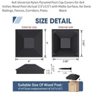 23 Pieces, Universal Nylon Pyramid Post Cap Covers For 4X4INCHES Wood New. Price: $24.99.