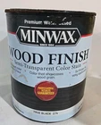 Minwax True Black # 274 Wood Finish Water-based Semi-transparent Stain 1 Quart Open. Price: $14.99.